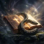 a snake on Bible book