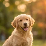 Golden retriever puppy outdoor