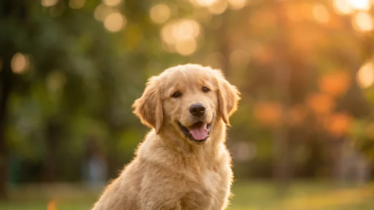 Golden retriever puppy outdoor